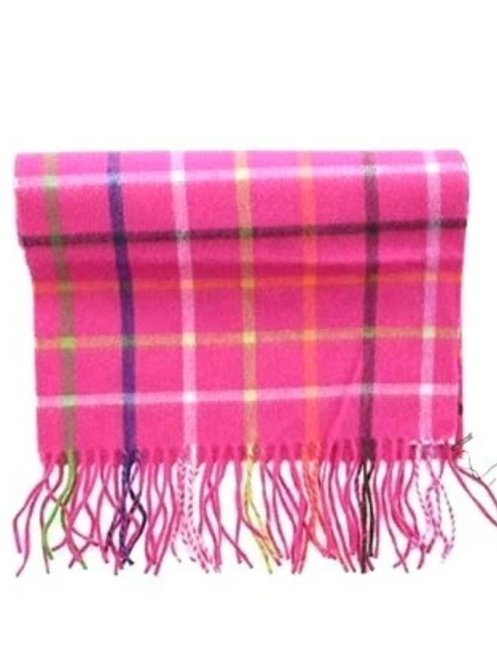 Coach Accessories - Coach legacy cashmere fringe plaid scarf PINK neck wrap